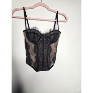 Urban Outfitters Sheer Black Lace Bodysuit